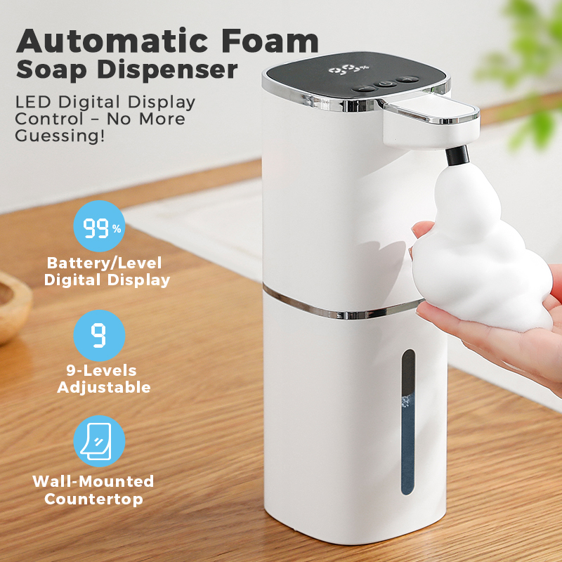 Soap Making Machine - เครื่องจ่ายสบู่อัตโนมัติแบบเซ็นเซอร์, อุปกรณ์ล้างมือแบบโฟม, ขวดสบู่พกพา, อุปกรณ์จ่ายสบู่ขนาด 380 มล.,