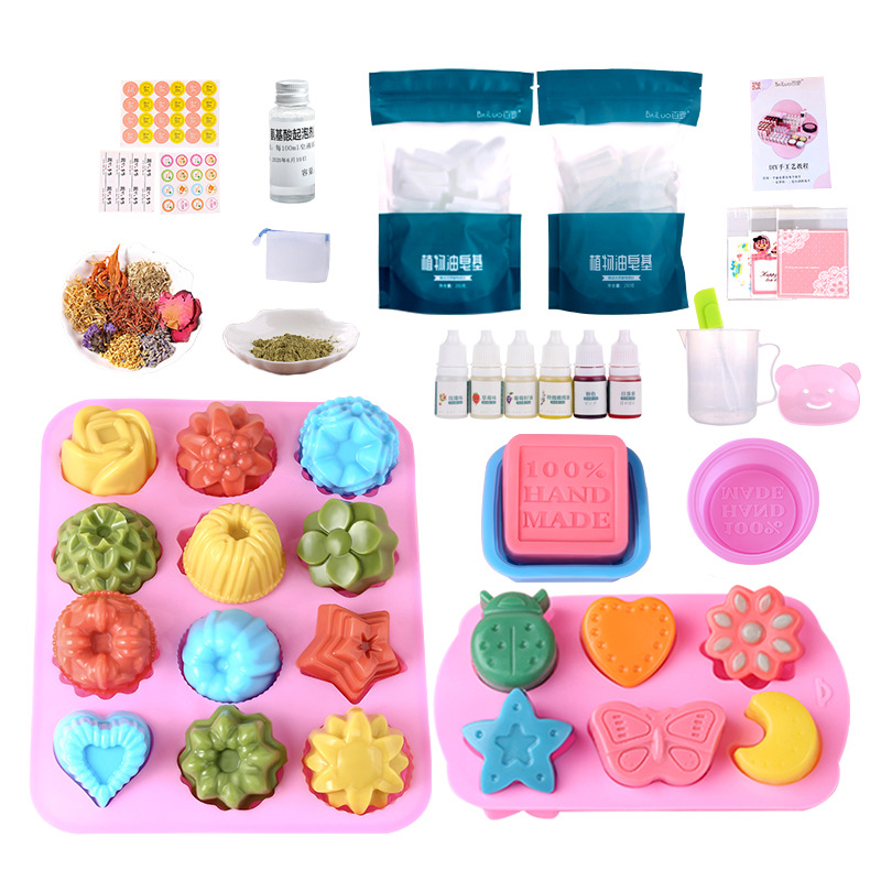 Soap Making Starter Kit - DIY วัสดุแพ็คโฮมเมดน้ํานมสบู่หอมแม่พิมพ์ทําเครื่องมือน้ํามันพืชสบู่ชุดสบู่แฮนด์เมด