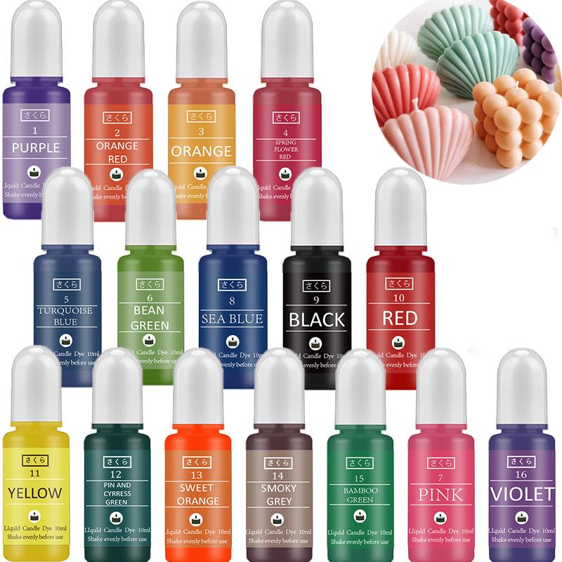 Soap Making Dye - 10 ml/ขวดเทียน WAX Pigment สีปลอดสารพิษถั่วเหลืองเทียน WAX