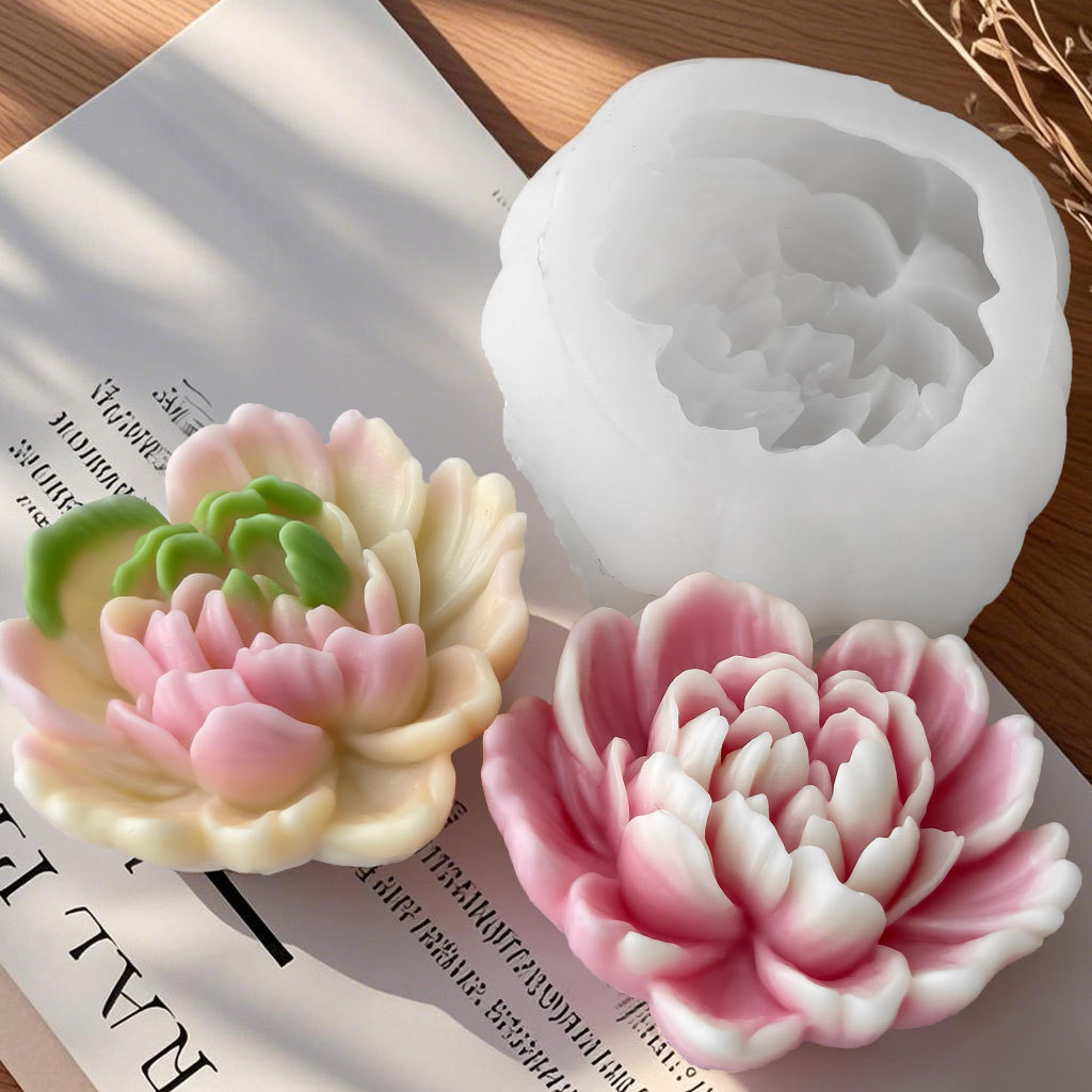 Soap Making Recipes - DIY Rose ดอกไม้แม่พิมพ์ซิลิโคน Handmade AROMA เทียนยิปซั่มรูปแบบเครื่องประดับแม่พิมพ์สบู่เทียนทําอุปกรณ์