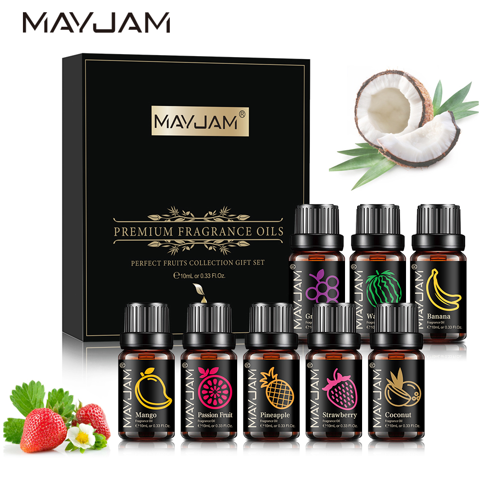 Soap Making Kit Amazon - MAYJAM น้ํามันหอมระเหยชุด 8 ชิ้นของขวัญกล่องผลไม้ AROMA Oil