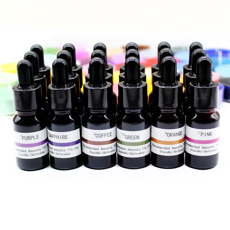 Soap Making Dye - สีผสมเทียนชนิดน้ำ 10 มล. ความเข้มข้นสูง สำหรับทำสี DIY