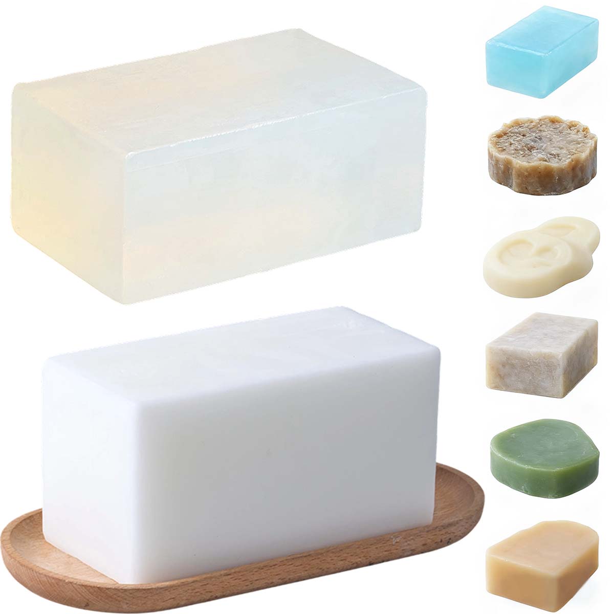 Soap Making Glycerin - เบสสบู่ใสสีขาว 1000 กรัม สำหรับทำสบู่แฮนด์เมด อโรมาเธอราพี วัตถุดิบกลีเซอรีนสำหรับทำสบู่อาบน้ำ