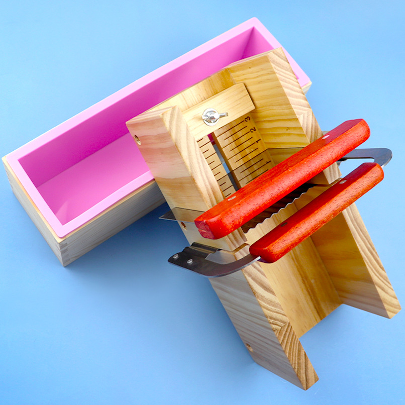 Soap Making Starter Kit - แม่พิมพ์ซิลิโคนสำหรับทำสบู่ก้อนเครื่องมือตัดไม้1200กรัมแม่พิมพ์ขนมปังปิ้งทรงสี่เหลี่ยมเครื่องมือแฮนด์เมดแบบ DIY