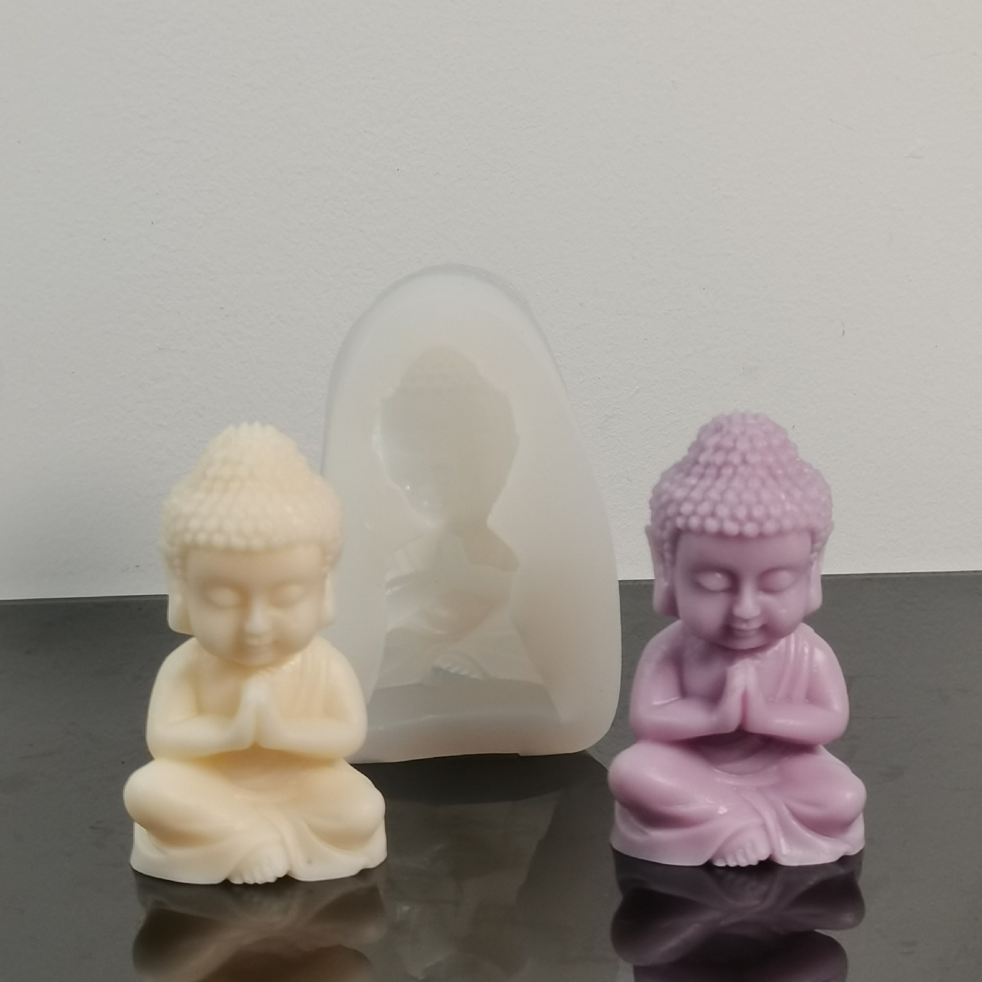 Soap Making Fragrance - แม่พิมพ์ซิลิโคนรูปเทียนสำหรับ3D ทำด้วยตนเองรูปพระพุทธเจ้าสำหรับทำโบสถ์หรือทำด้วยอิพ็อกซี่เรซิ่นกลิ่นหอมสบู่ช็อคโกแลตแม่พิมพ์อบขนมตกแต่งบ้าน