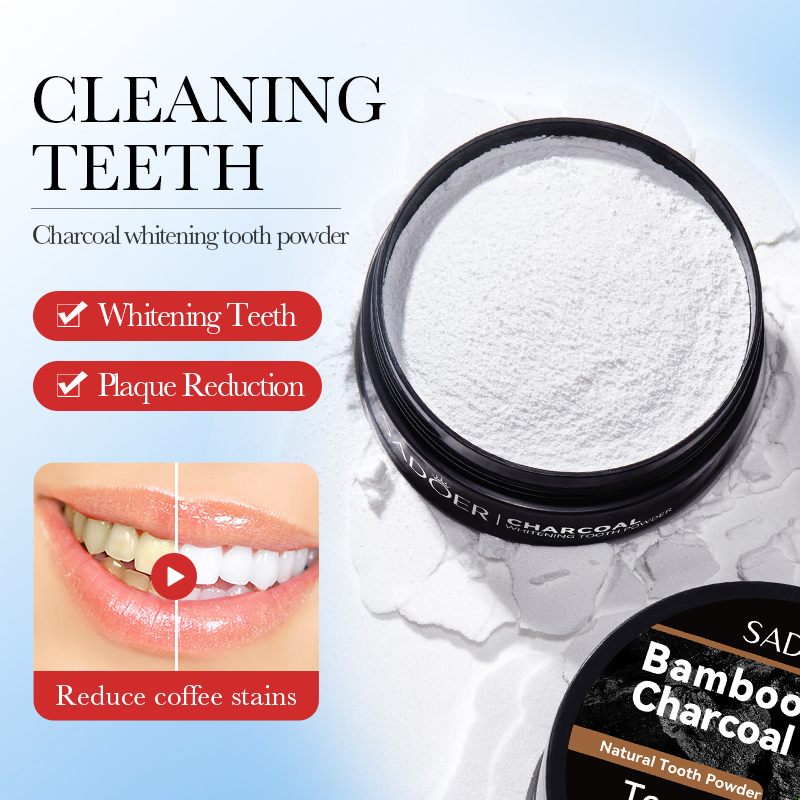 Activated Charcoal Powder - ผงฟอกฟันขาวด้วยถ่านไม้ไผ่ ช่วยให้ลมหายใจสดชื่น ทำความสะอาดฟันเหลือง และลดคราบกาแฟ