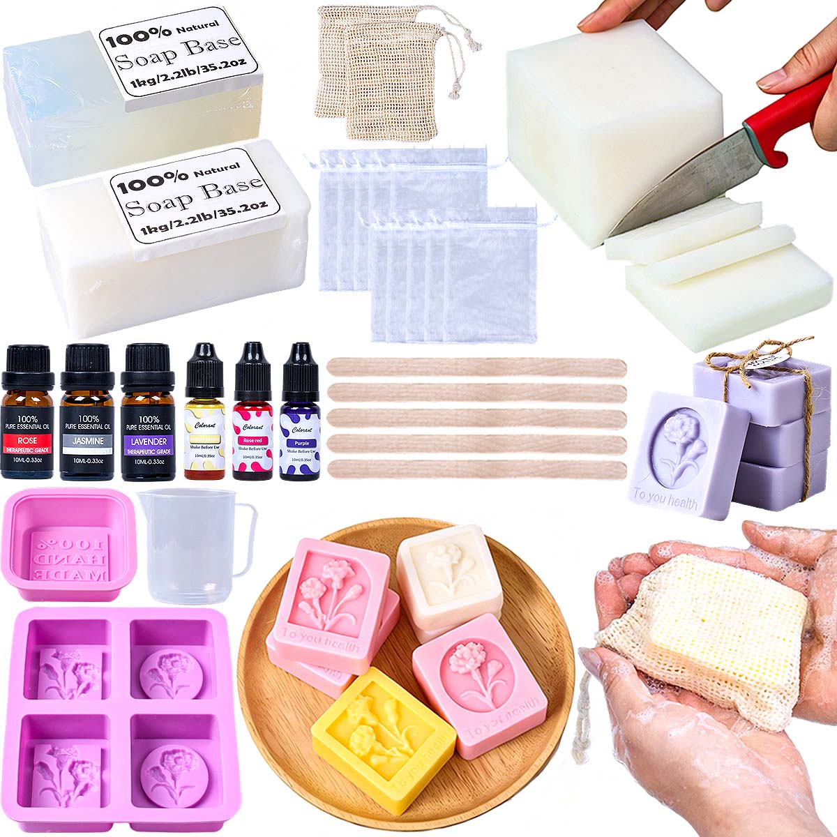 Soap Making Starter Kit - ชุดทำสบู่แฮนด์เมด DIY ครบชุด วัตถุดิบ อุปกรณ์ น้ำมันหอมระเหย