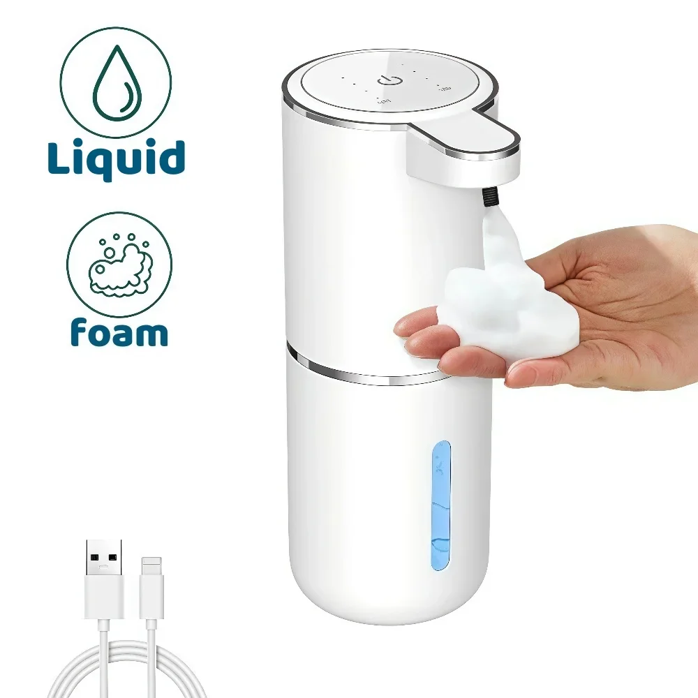 Soap Making Machine At Home - เครื่องจ่ายสบู่เหลว/โฟมอัตโนมัติ, เครื่องจ่ายสบู่ไฟฟ้าแบบไร้สัมผัส, ชาร์จ USB ได้พร้อมเซ็นเซอร์อินฟราเรดสำหรับห้องน้ำ, ห้องครัว