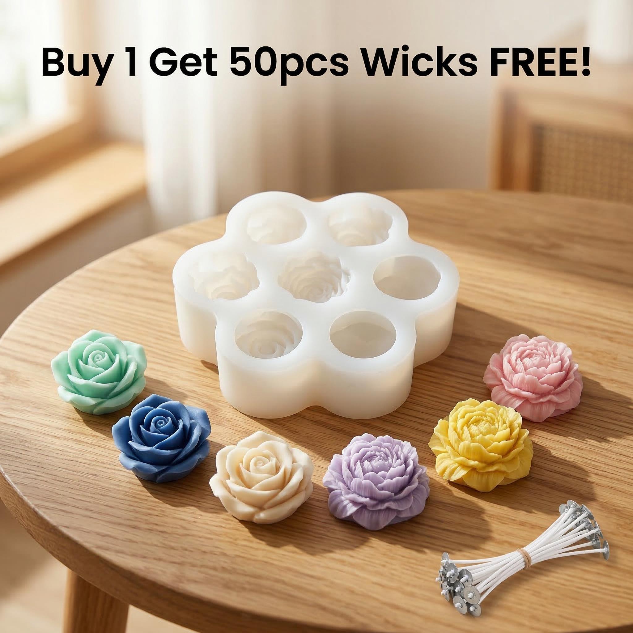 แม่พิมพ์ซิลิโคนรูปดอกกุหลาบ 3  - Soap Making Kit Amazon บทวิจารณ์และราคา