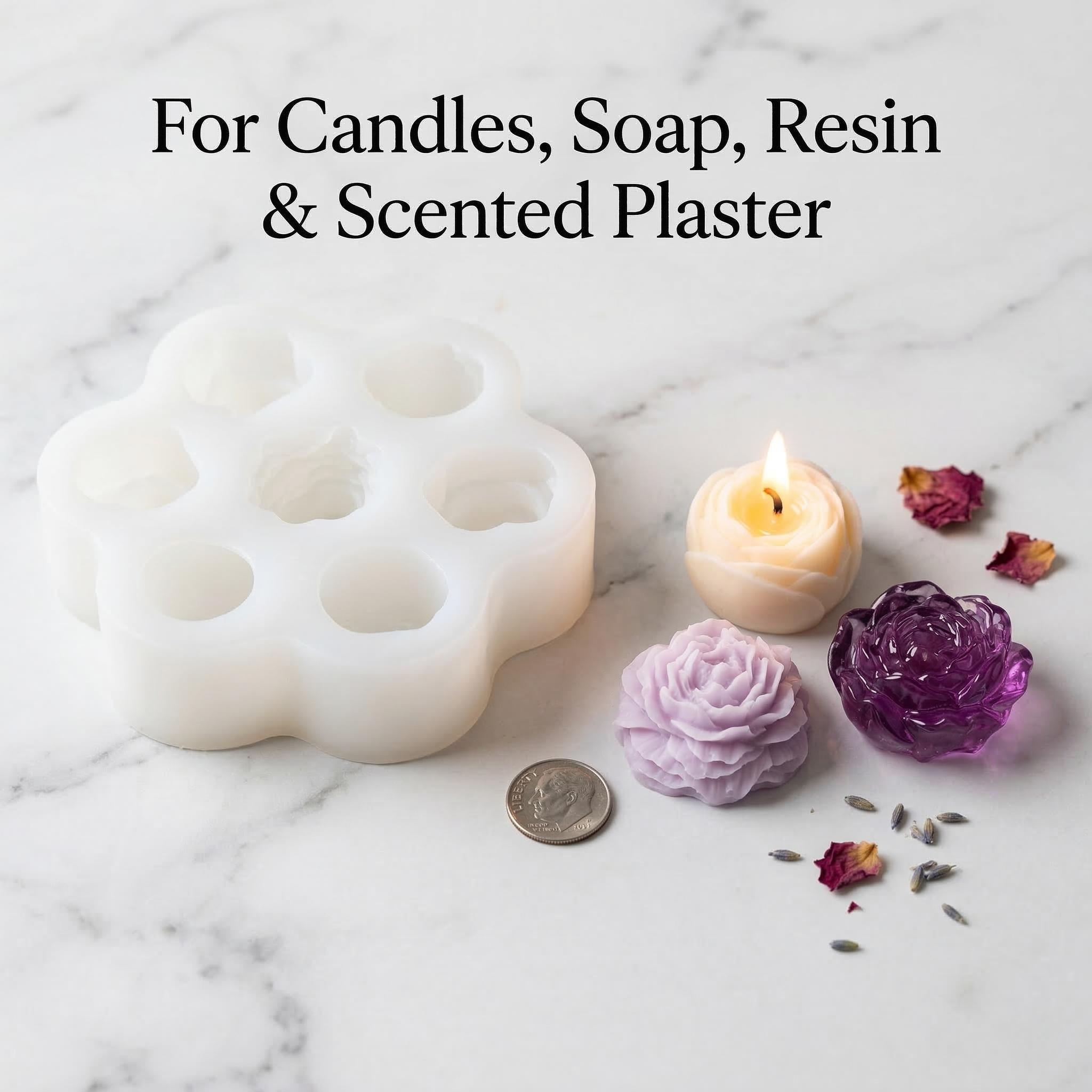 แม่พิมพ์ซิลิโคนรูปดอกกุหลาบ 3  - Soap Making Kit Amazon บทวิจารณ์และราคา