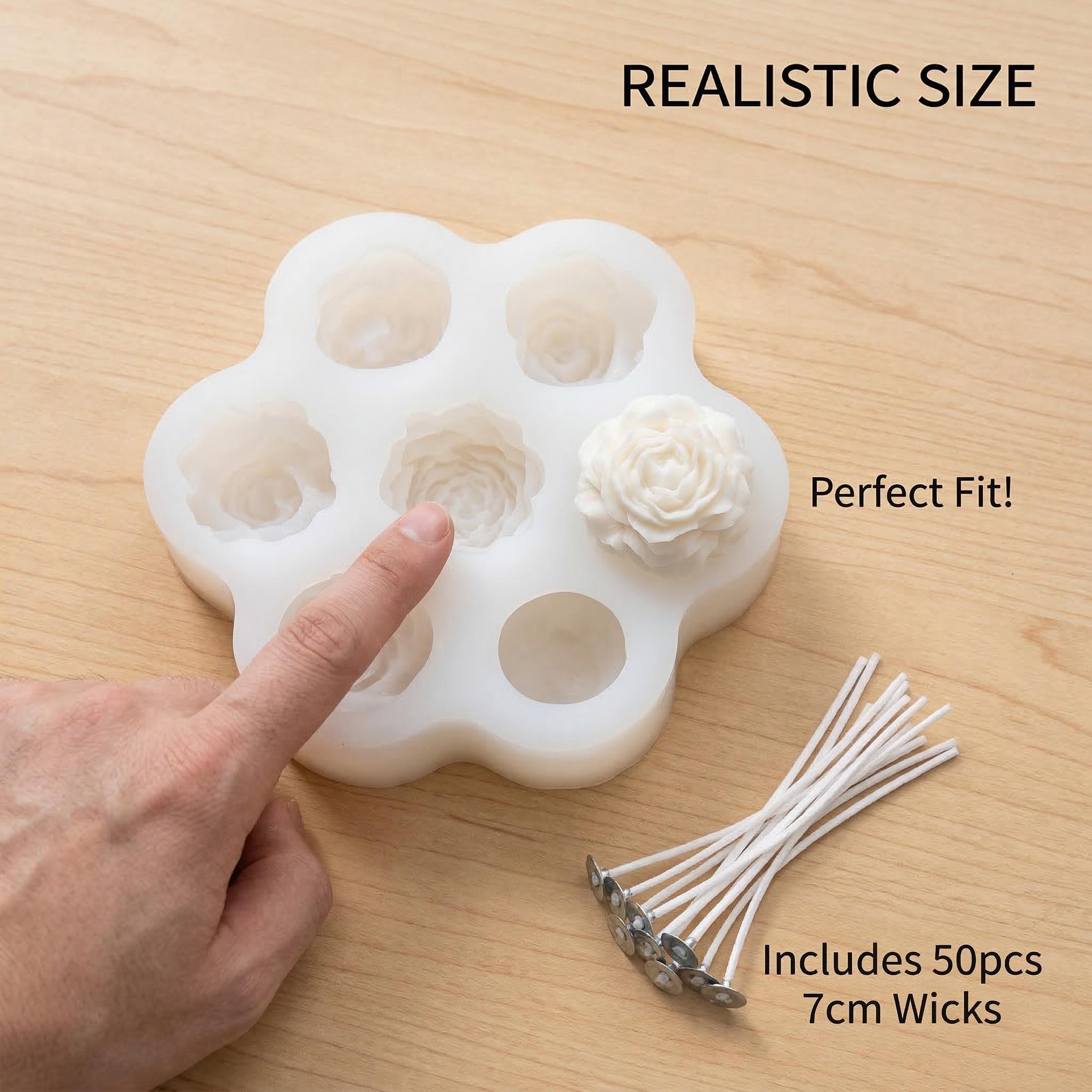 แม่พิมพ์ซิลิโคนรูปดอกกุหลาบ 3  - Soap Making Kit Amazon บทวิจารณ์และราคา