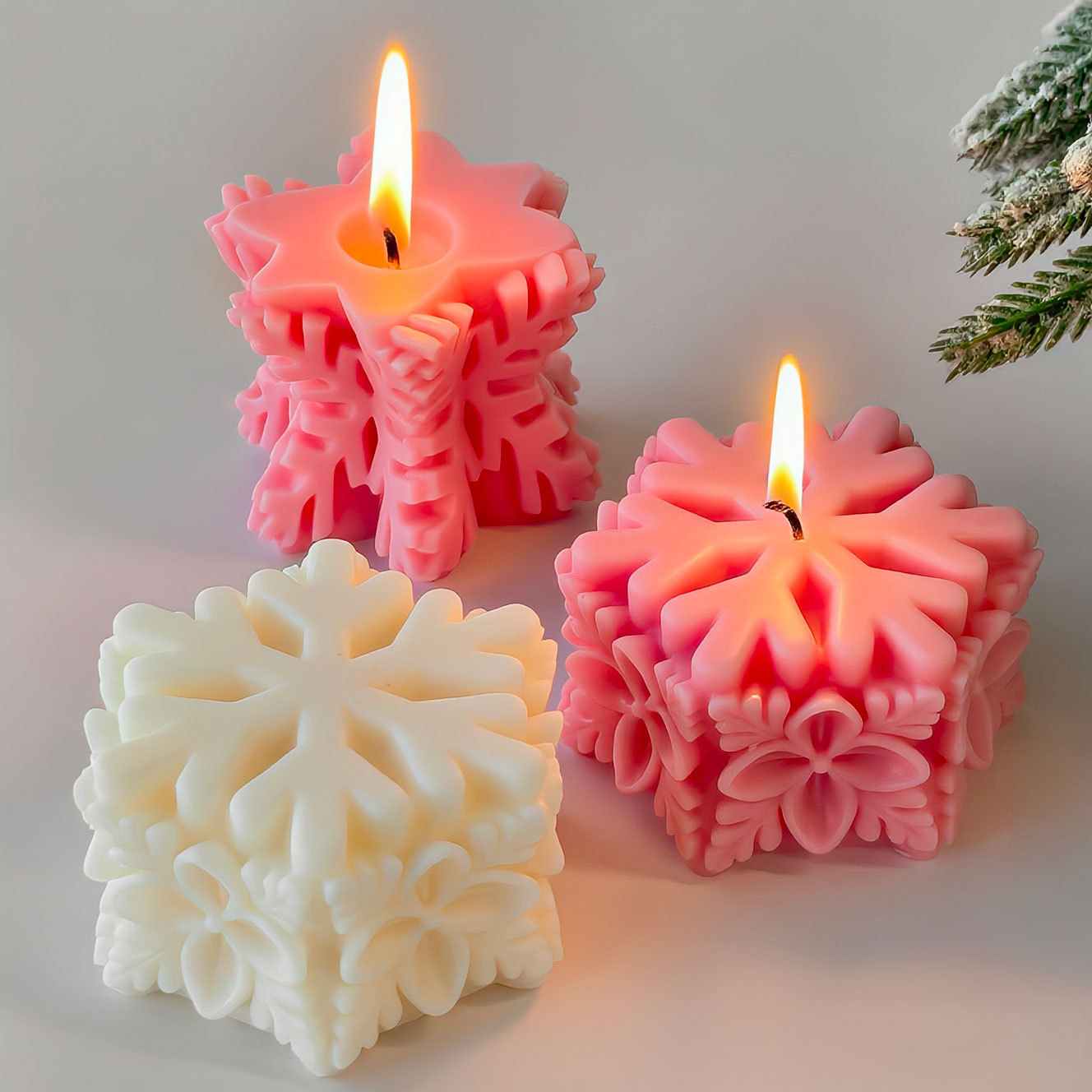 คริสต์มาสเกล็ดหิมะเสาเทียนแม่พ - Soap Making Scents บทวิจารณ์และราคา